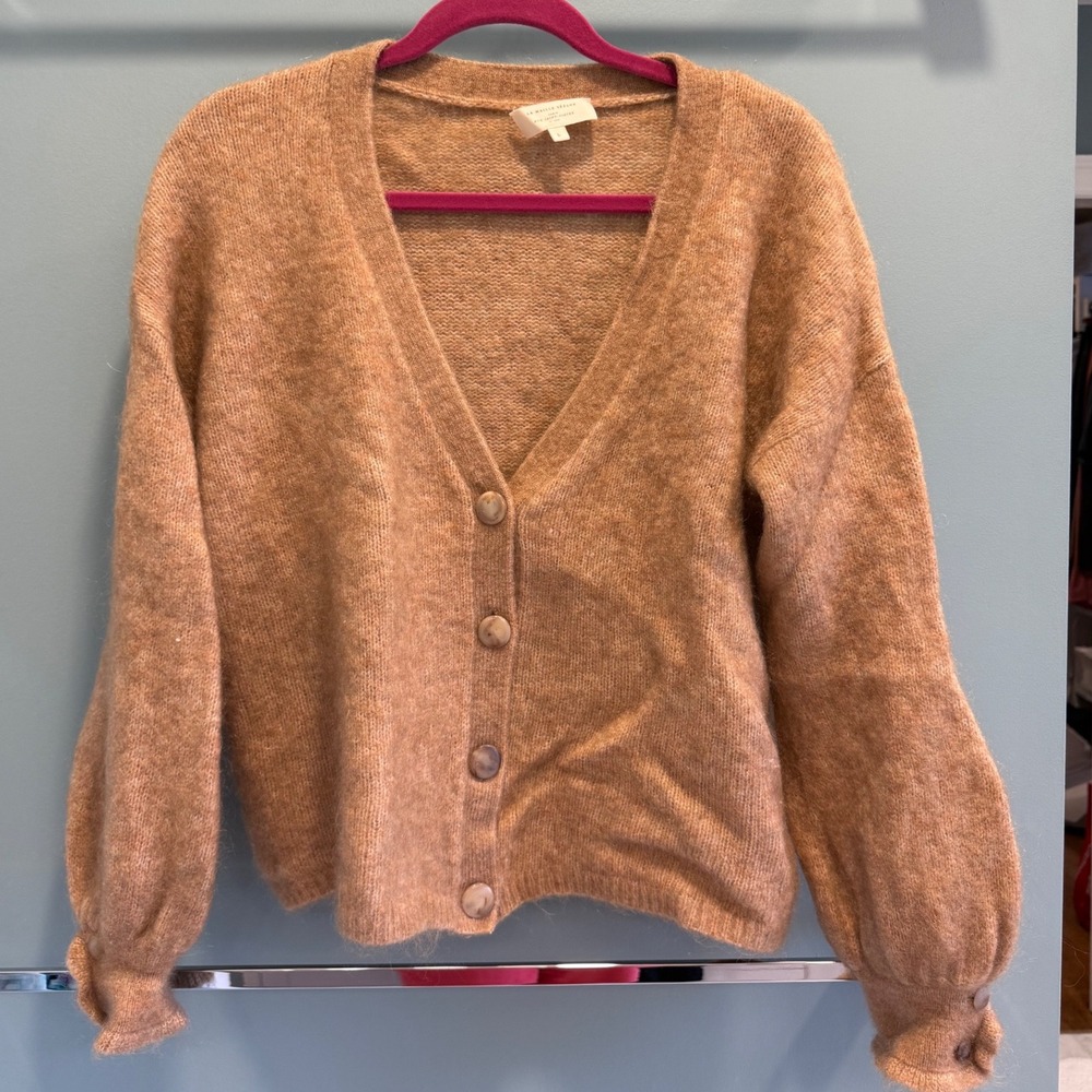 Sézane Paris Mia Button-Front Cardigan Sweater Mohair Wool Large fits XL - Picture 4 of 8